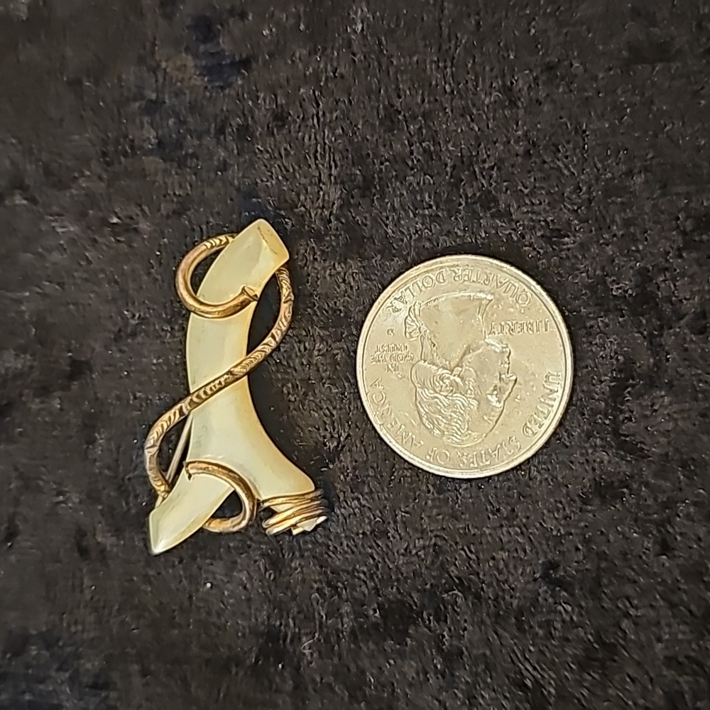 Vintage Victorian Mother of Pearl Bone Brooch
